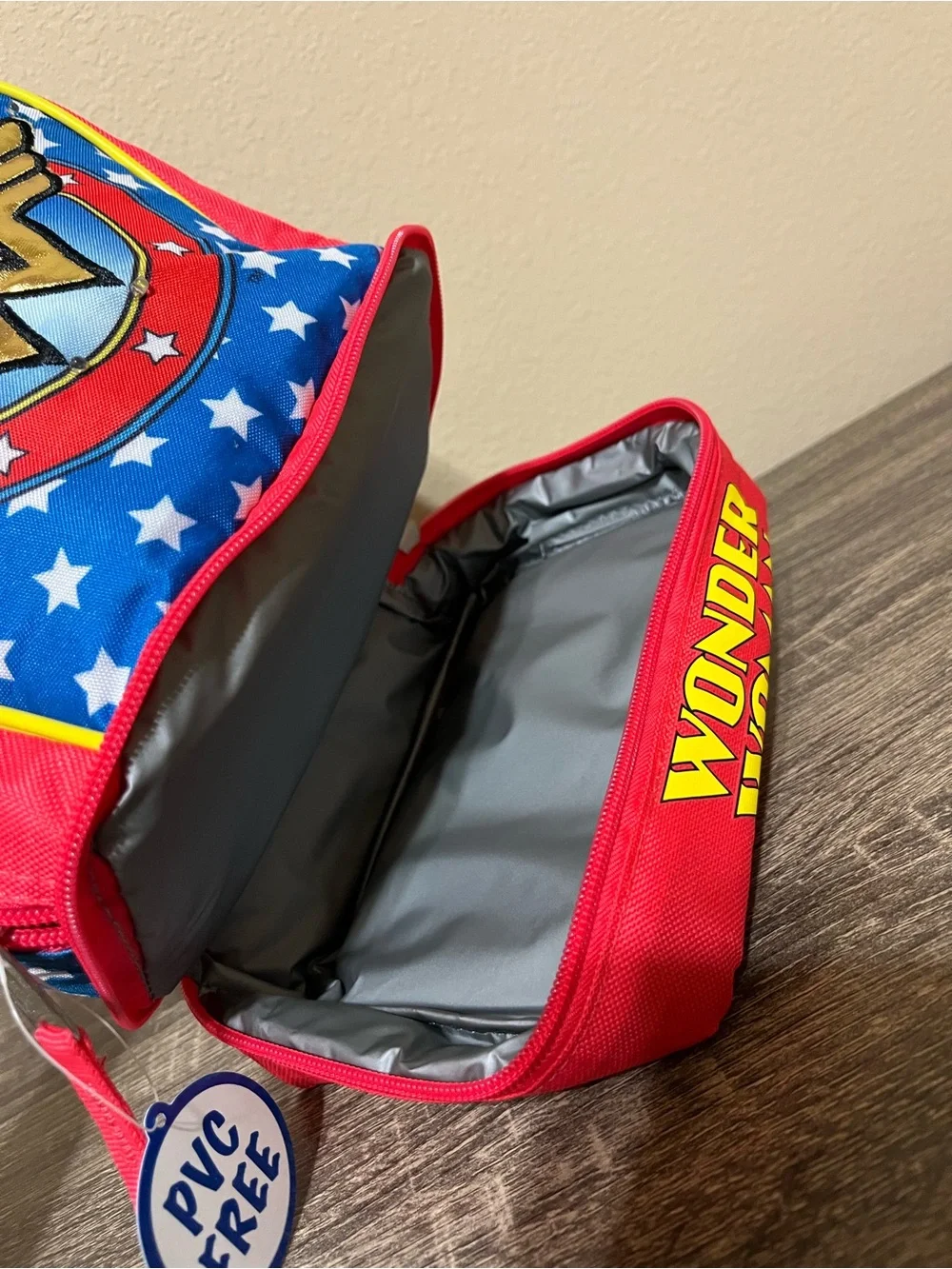 Wonder Woman Kids Lunch Bag- Red, Blue & Gold